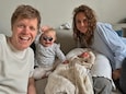 Lex Uiting, zijn vriendin Susan, dochter Kees en zoon Olle